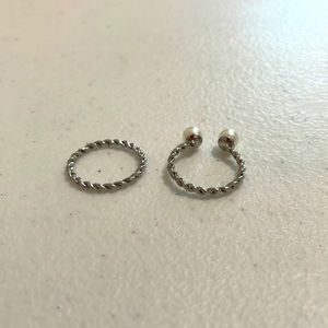 2pc Women’s Silver Twist Rings Sizes 7 & 8